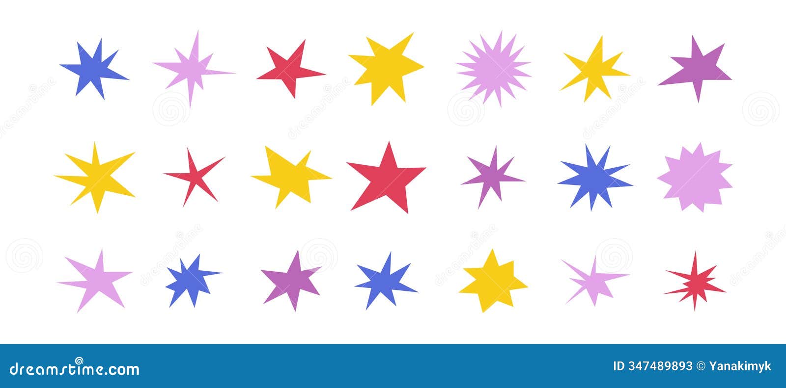sharp stars s set. bright irregular sparks, colorful twinkles. abstract edgy sparkle and stars s pack