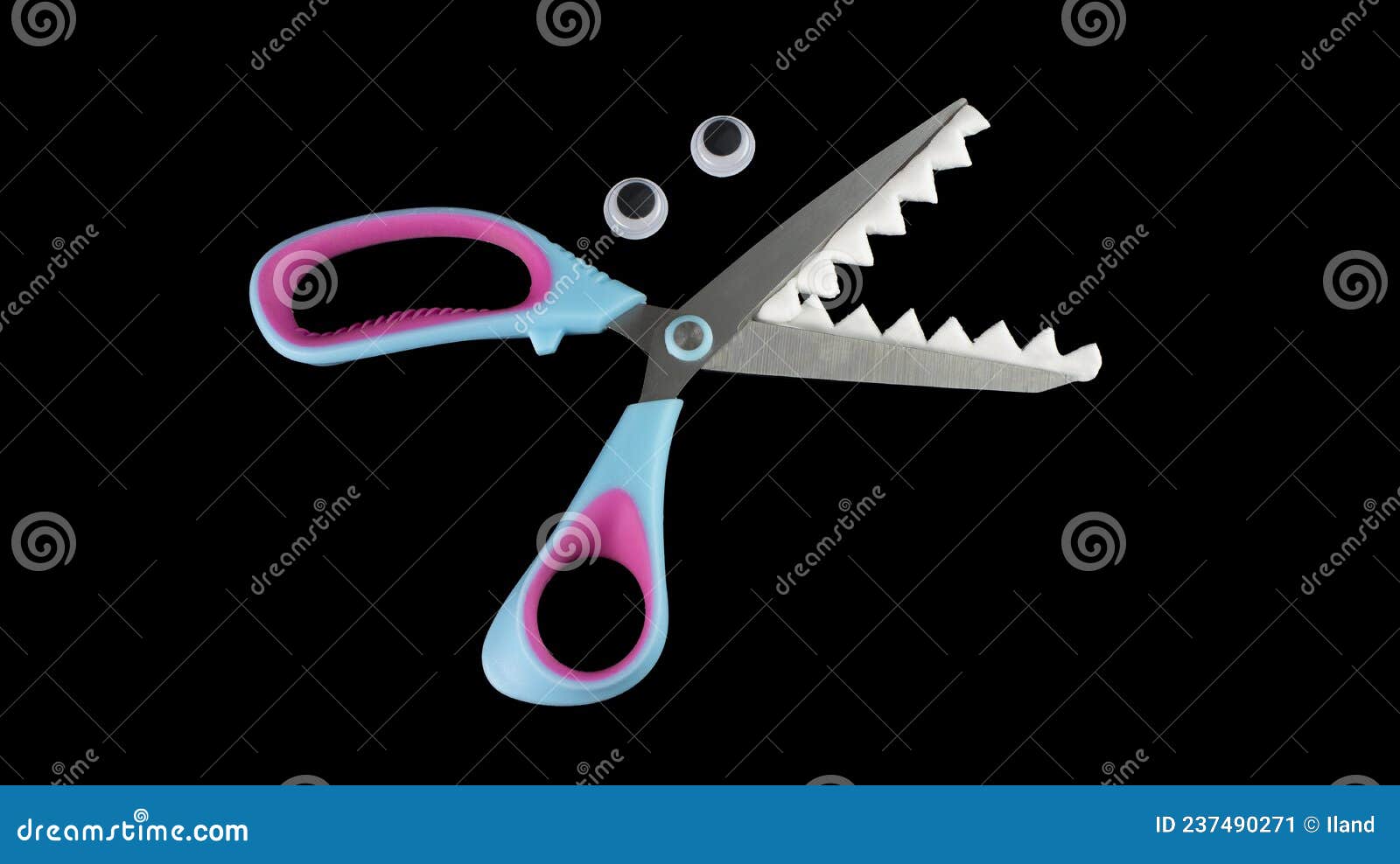 Sharptoothed Scissors. Scissors with Eyes Stock Image Image of