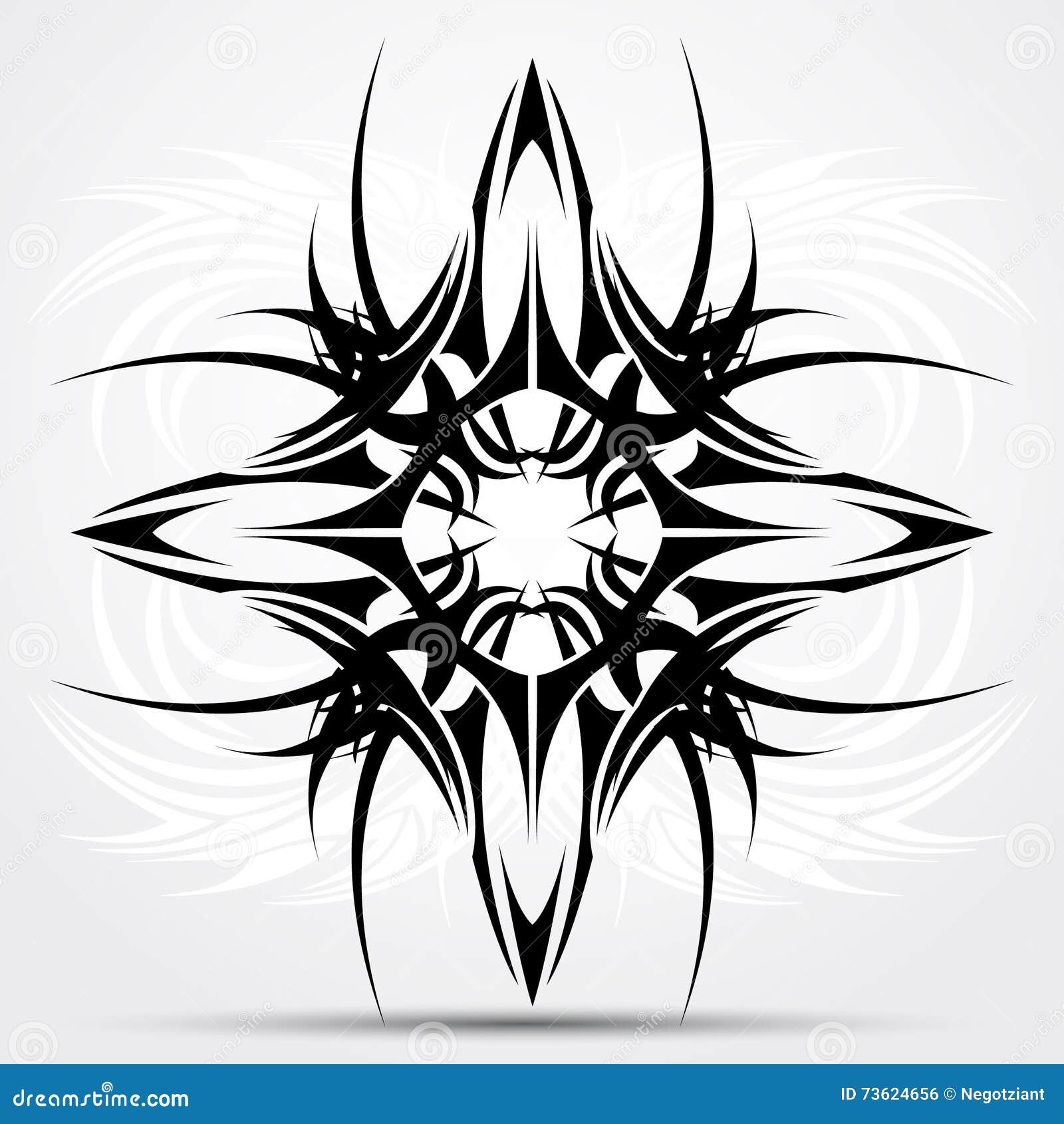 Sharp tribal tattoo stock illustration. Illustration of thorn - 73624656