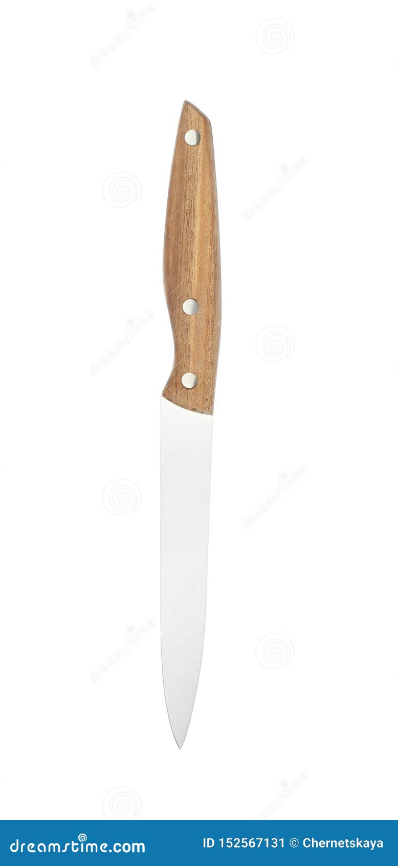 Sharp Utility Knife with Wooden Handle Isolated Stock Image Image of