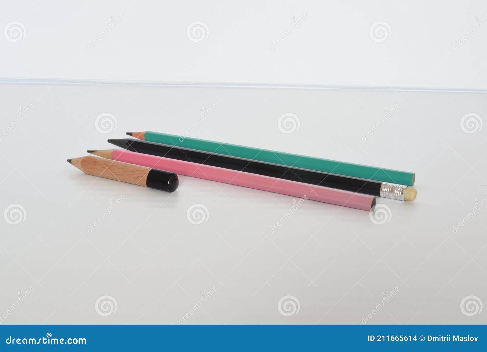 Sharpened Pencils of Different Lengths for Sketching and Drawing Stock