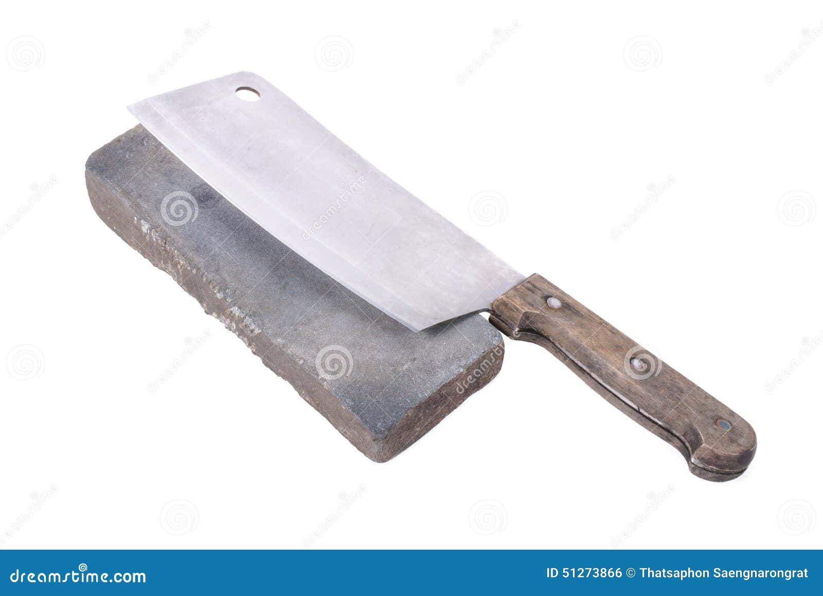 Sharpening or Honing a Knife on a Waterstone, Grindstone on the Stock