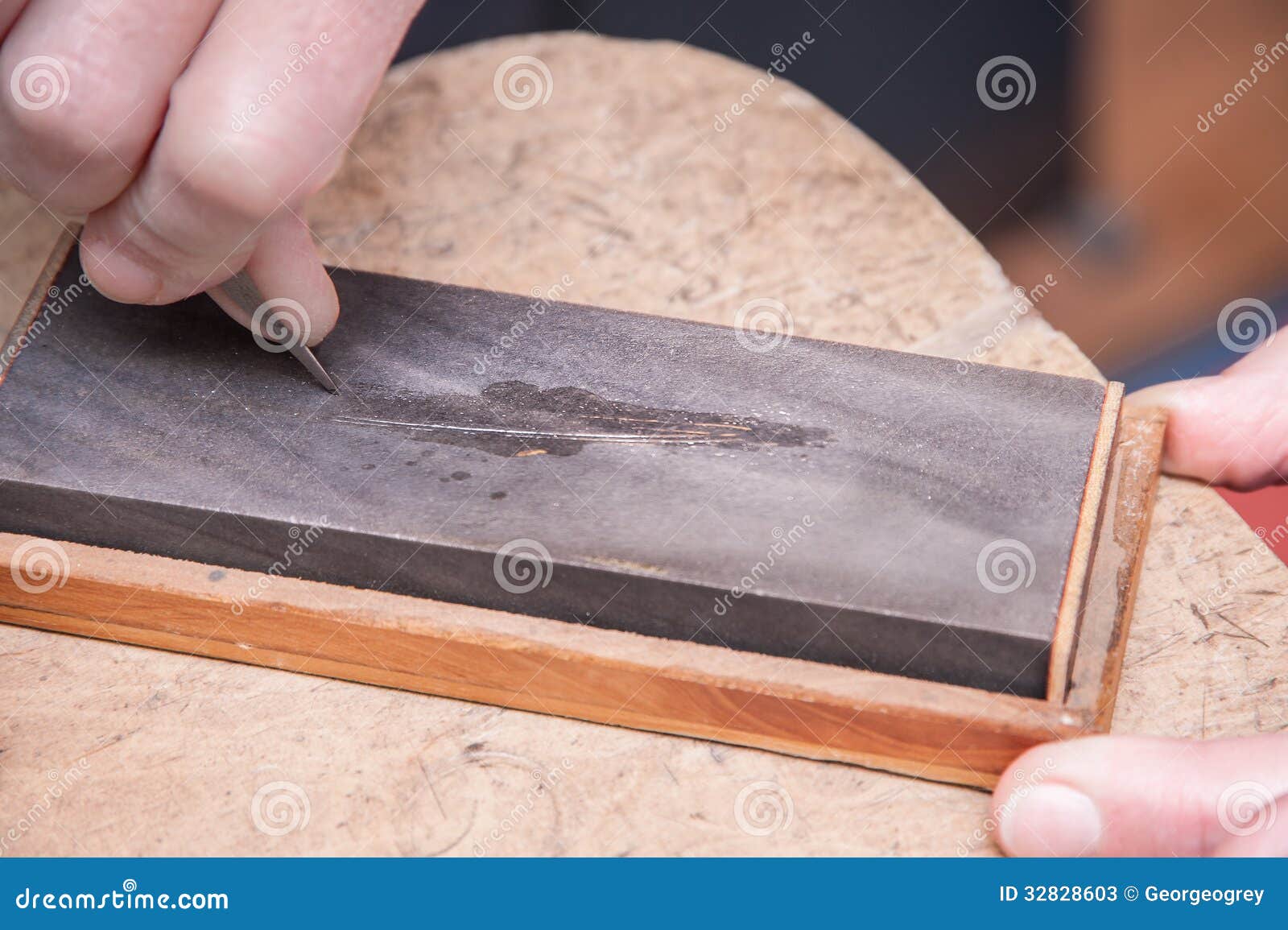 Sharpening Stone with Graver Stock Image Image of wire, fine 32828603