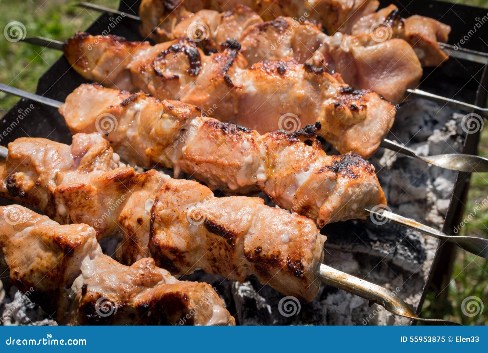 Shashlik stock image. Image of cuisine, outdoor, orange - 55953875