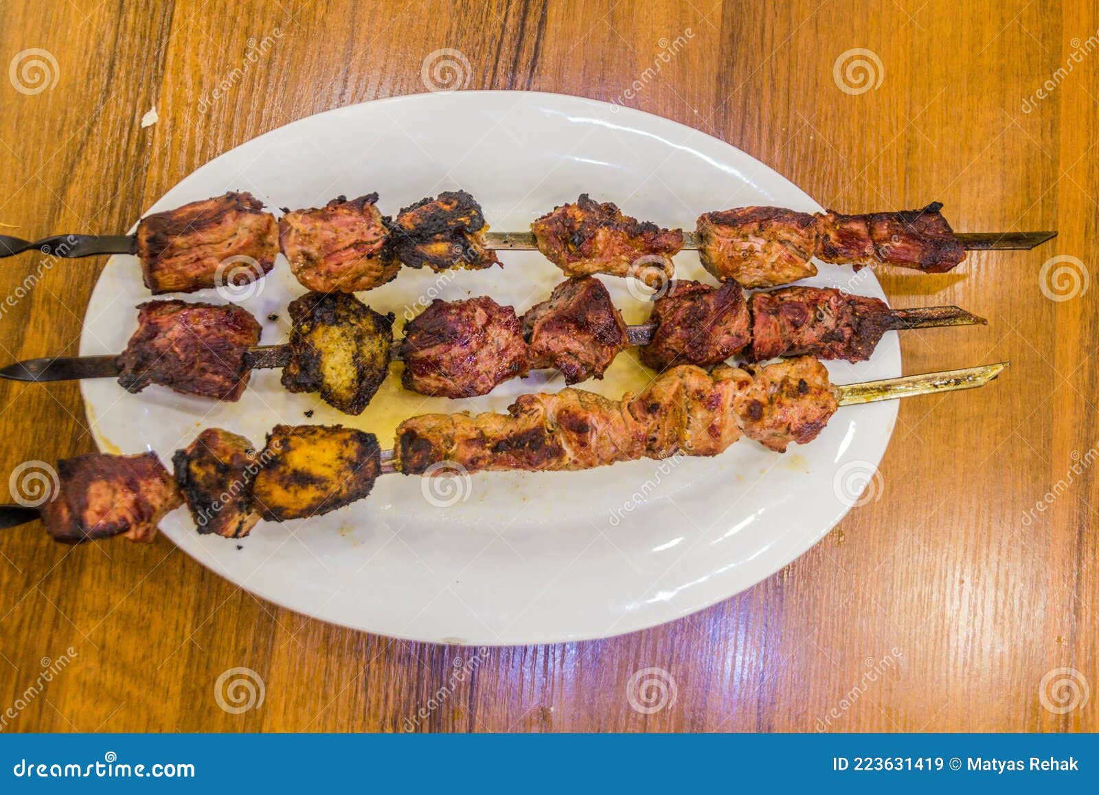 Shashlik or Shashlyk Meaning Skewered Meat Was Originally Made Stock Image  - Image of recipe, grilled: 104226073