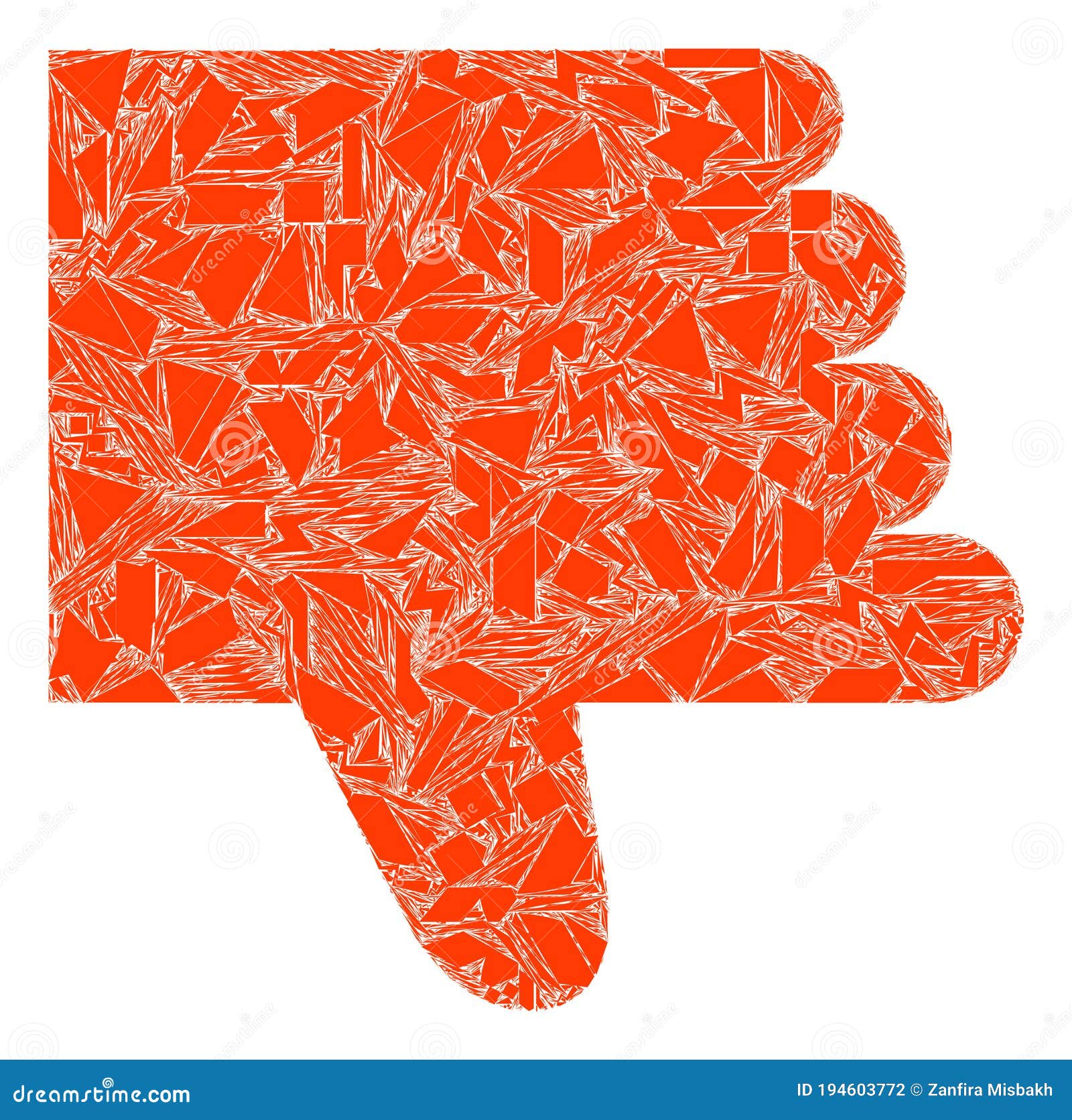 shatter mosaic thumb down icon