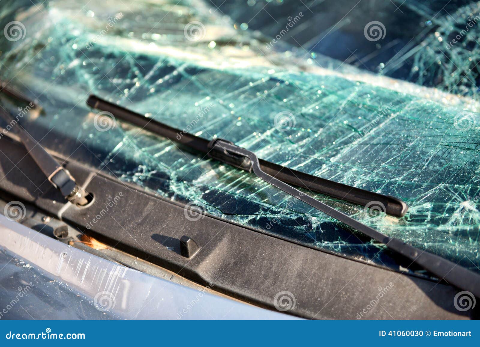 Shattered Windscreen of a Car in an Accident Stock Photo Image of