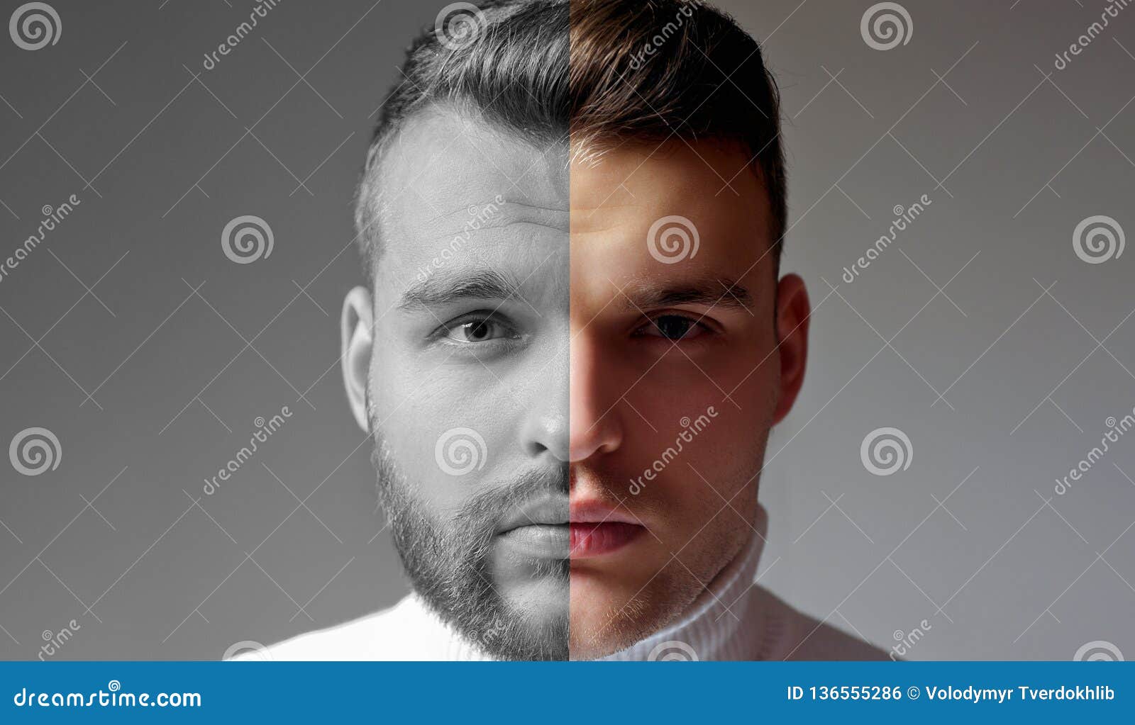 shaven vs unshaven man. after or before shaven. set of bearded man. hair style hair stylist for handsome man. barber