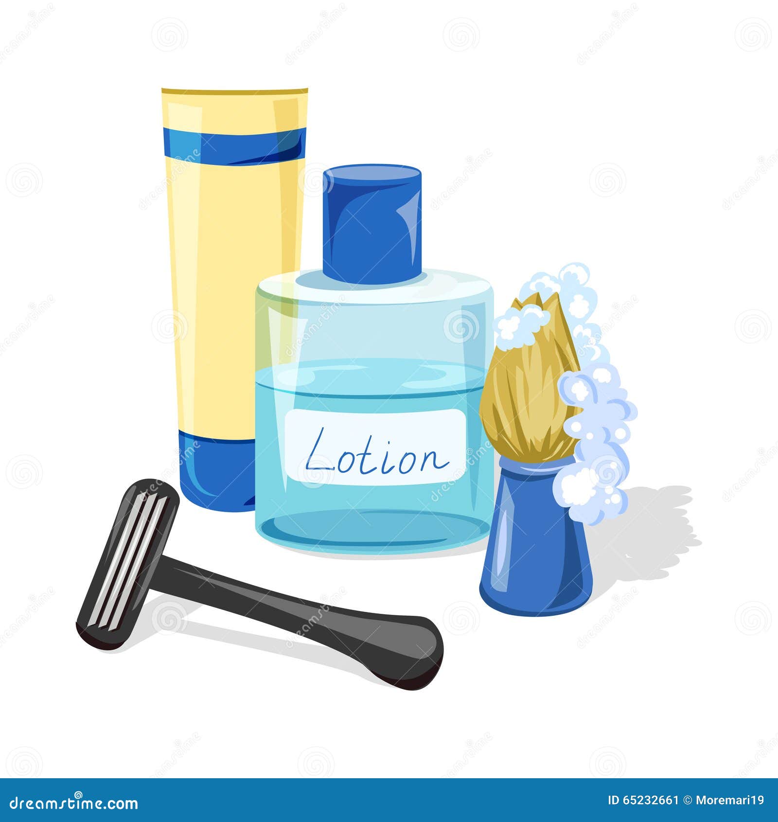 Shaving Accessories for Men Stock Vector Illustration of shave