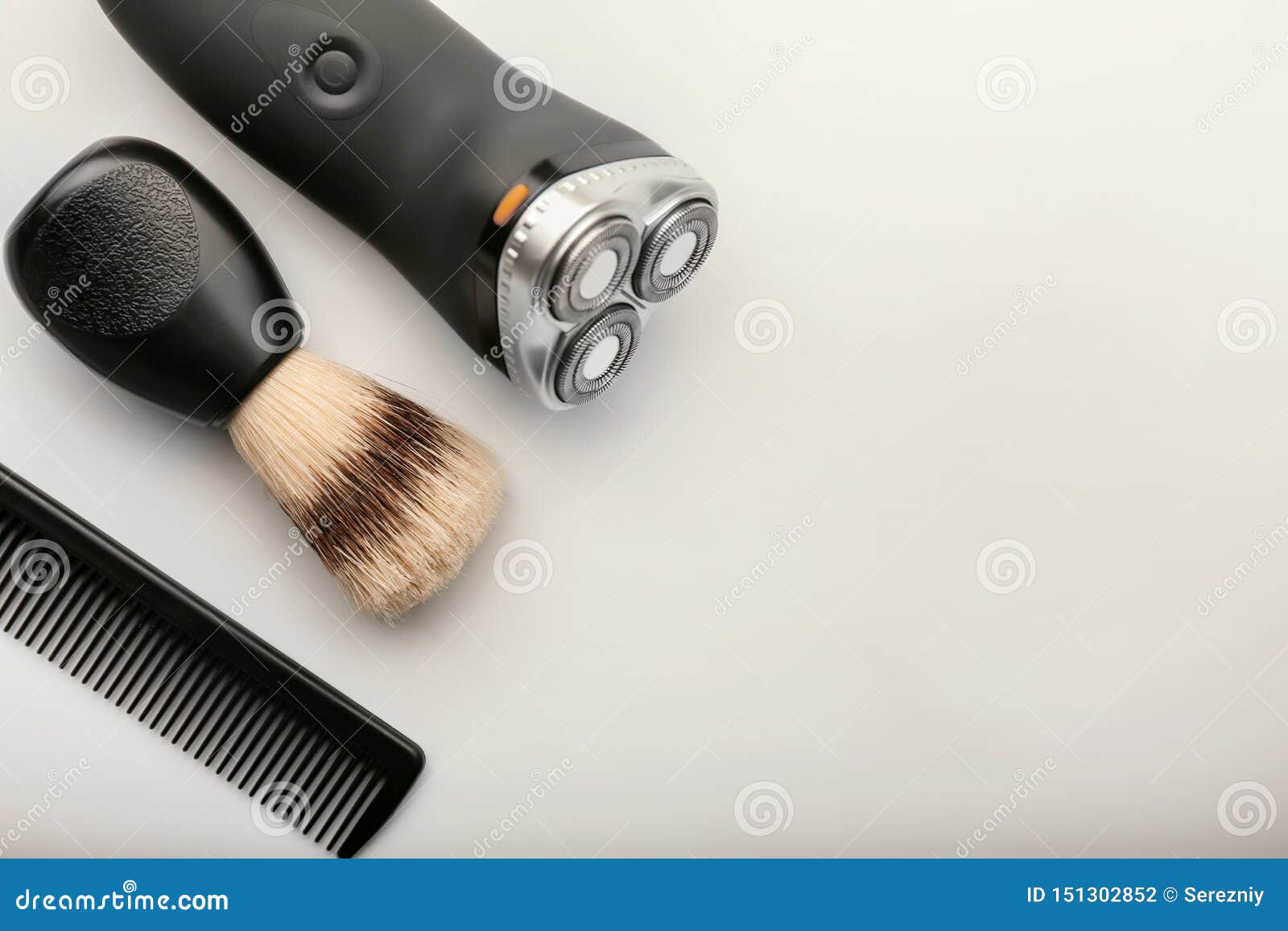 Shaving Accessories for Men on White Background Stock Photo Image of