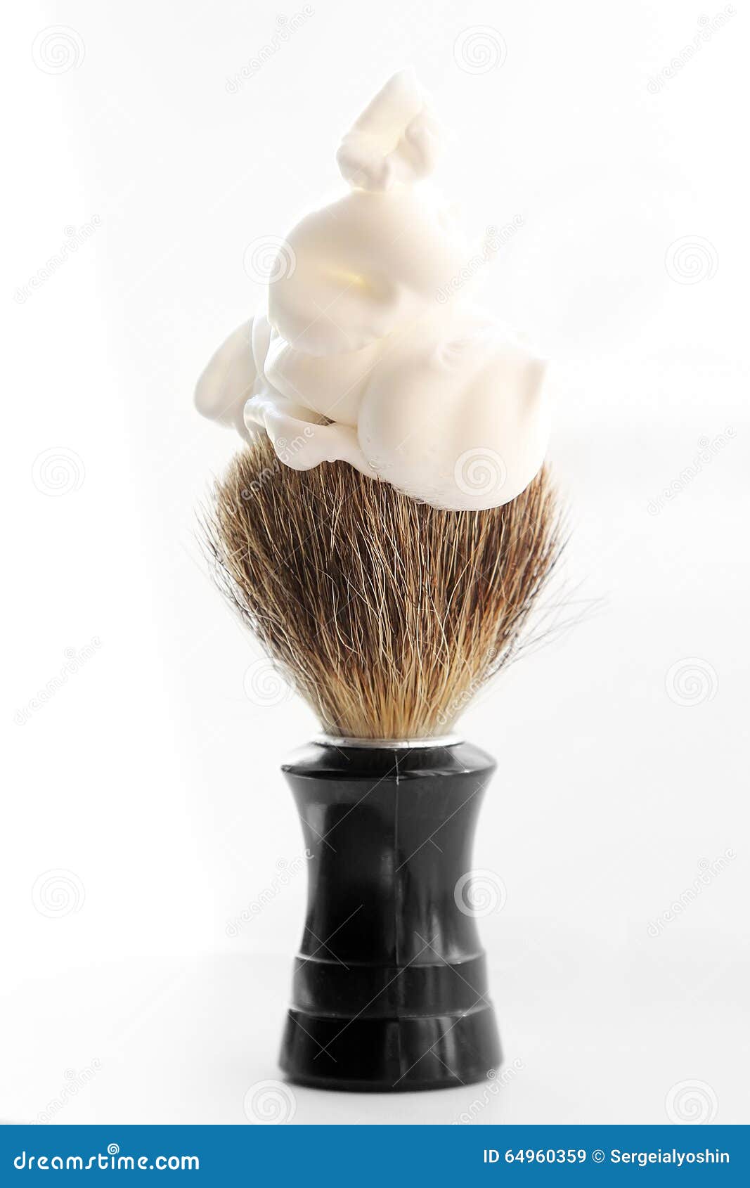 Shaving Brush With Foam On White Background Stock Image Image of edge, male 64960359