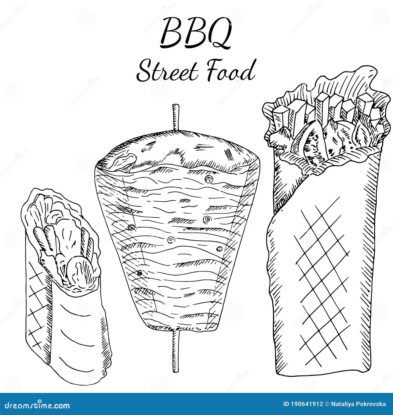 Download Burrito Hand Drawn Sketch Vector Illustration | CartoonDealer.com #71303942