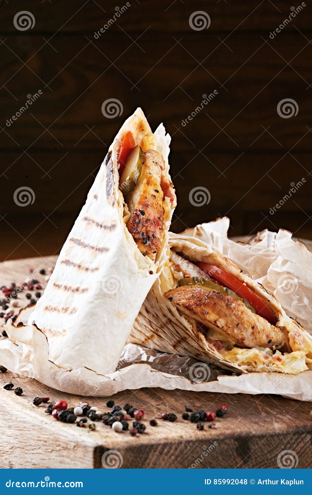 Shawarma in pita bread stock photo. Image of kebab, lettuce - 85992048