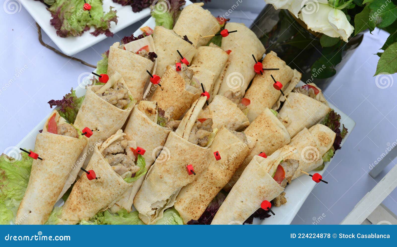 Shawarma Wrap with Chicken,Shawarma Buffet. Birthday and Wedding Food