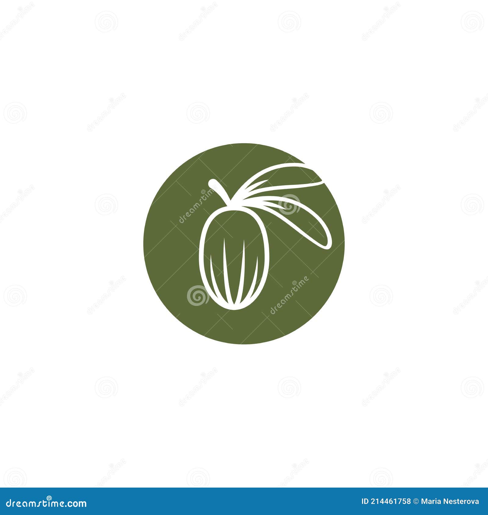 shea nut green icon. vitellaria beauty and cosmetics oil. cosmetic ingredient carotene, carotin
