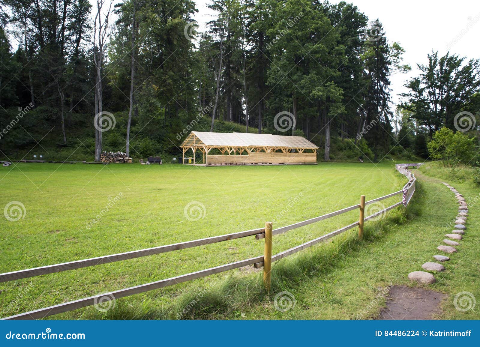 shed storage on the fenced pasture.