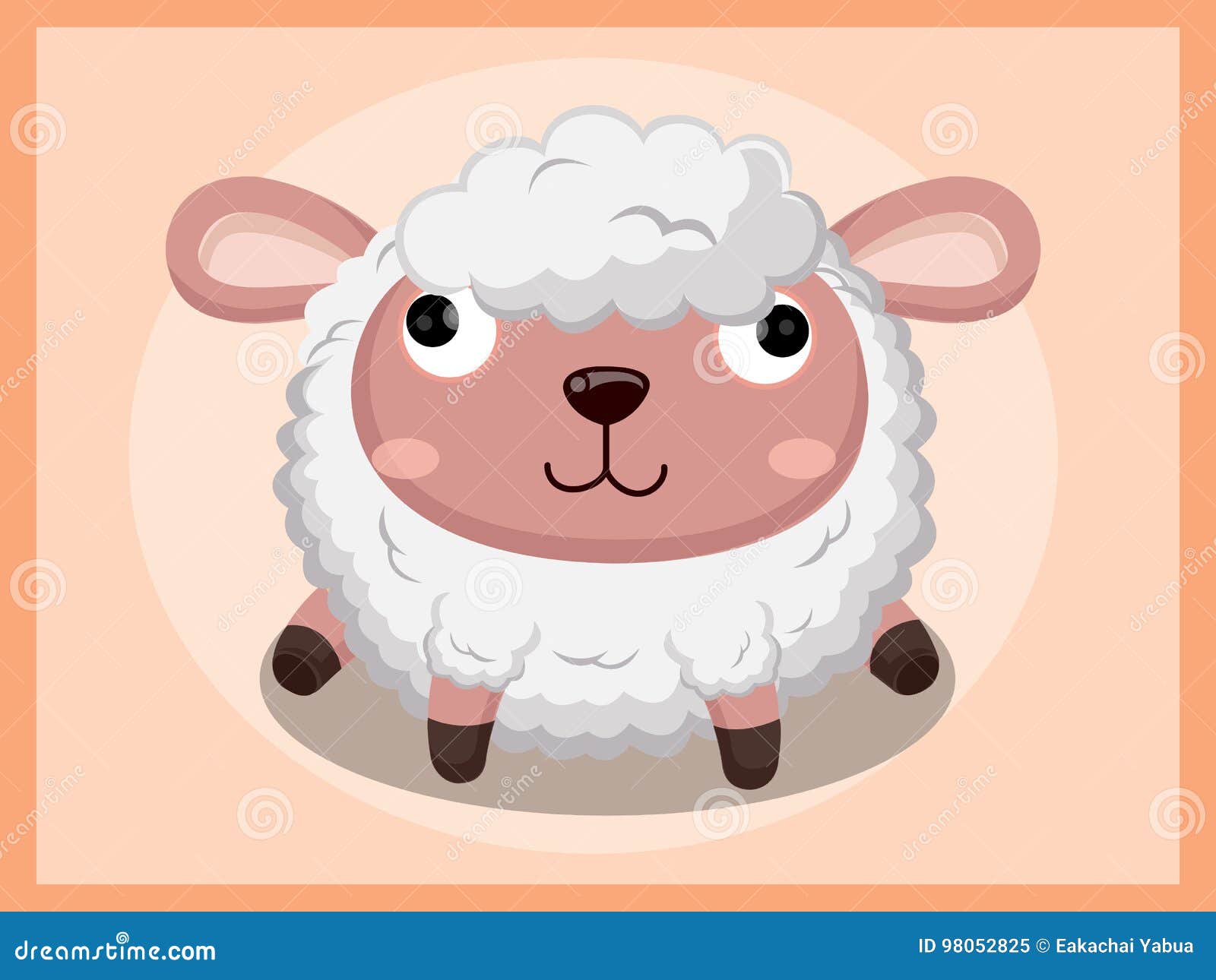 Sheep Cartoon. Funny Cartoon and Vector Animal Characters Stock Vector