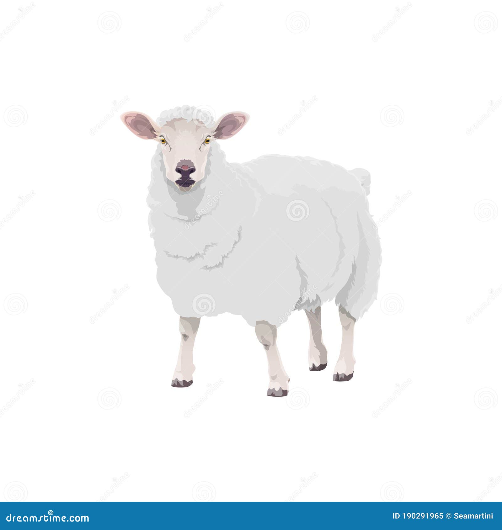 Sheep Farm Animal Cattle Icon, Lamb Livestock Stock Vector - Illustration  of cartoon, background: 190291965