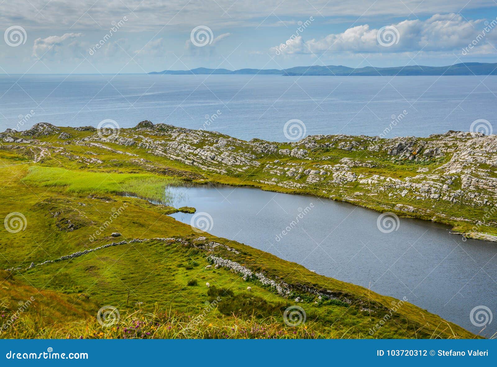 Stunning Irish Landscape, Lough Akeen Near Sheep`s Head, Coomacullen ...