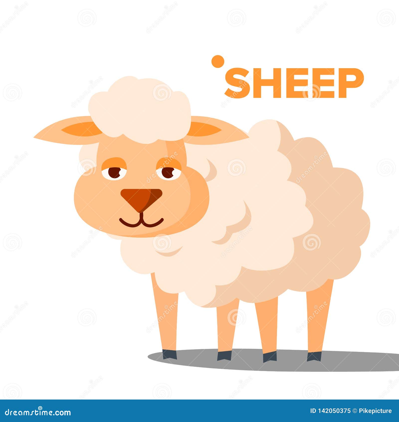 Sheep Vector. Funny Animal Isolated Flat Cartoon Illustration Stock