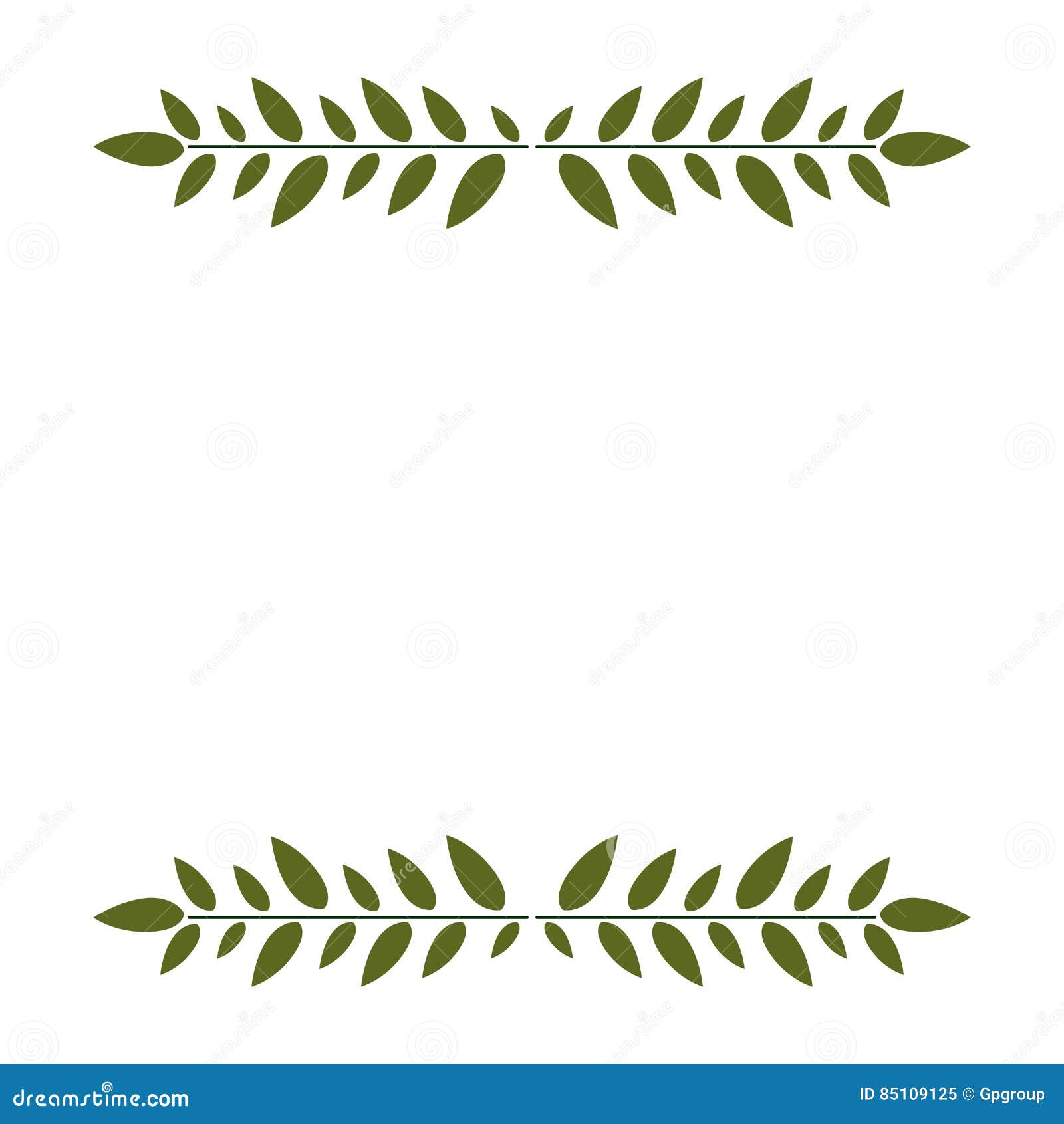 Sheet with Border of Branchs with Leaves Stock Vector - Illustration of ...