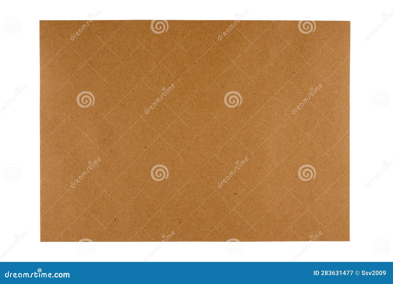 Sheet of Brown Craft Paper Isolated on White Background Stock Image