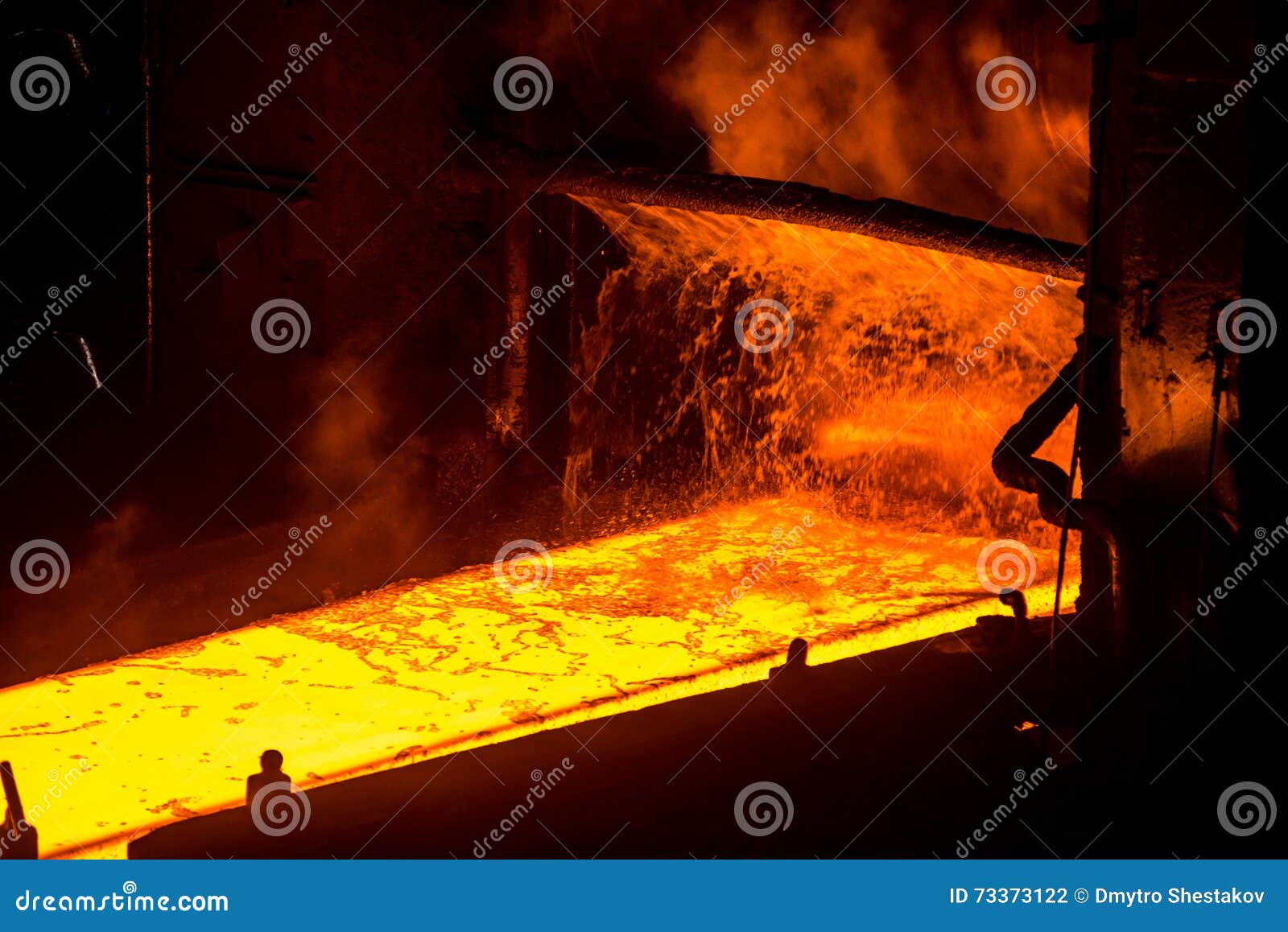 Sheet of Hot Metal on the Conveyor Belt Stock Photo Image of casting