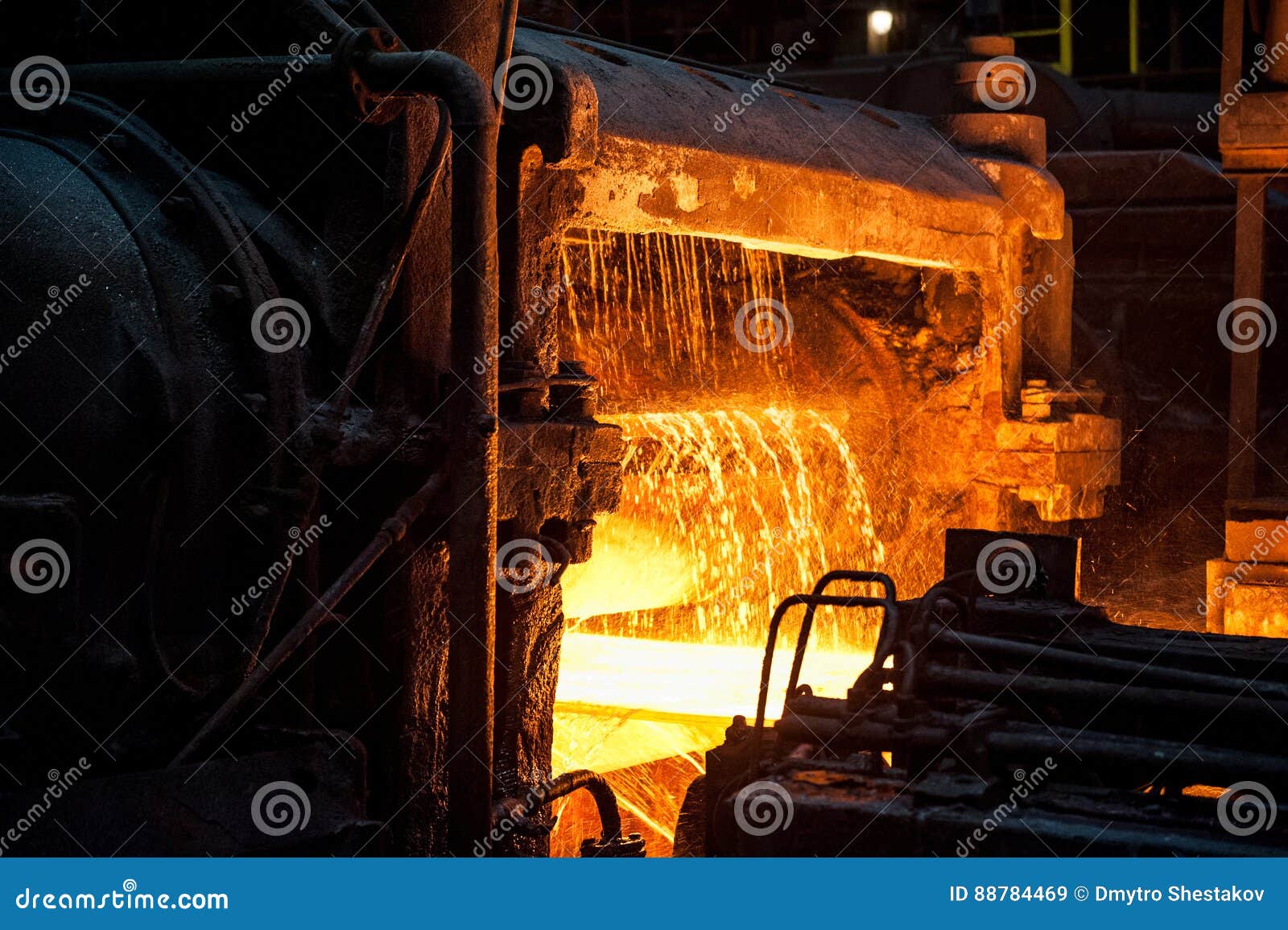 Sheet of Hot Metal on the Conveyor Belt Stock Image Image of heavy