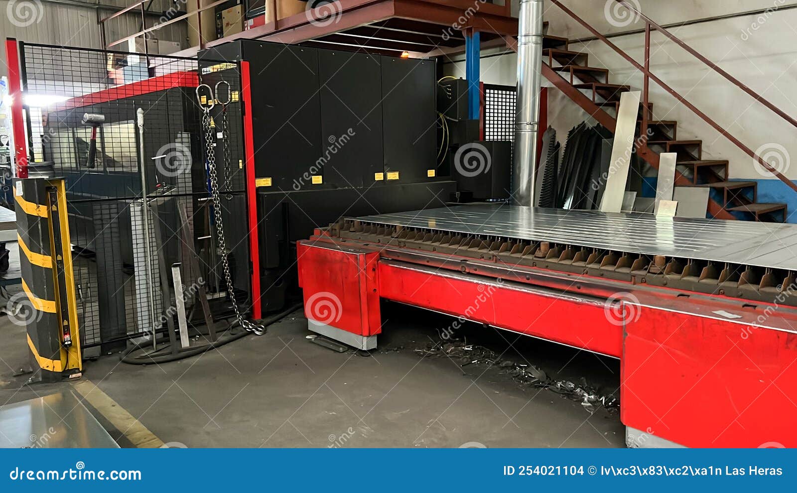 Sheet Metal Laser Cutting Machine. Metalwork Industry Stock Photo