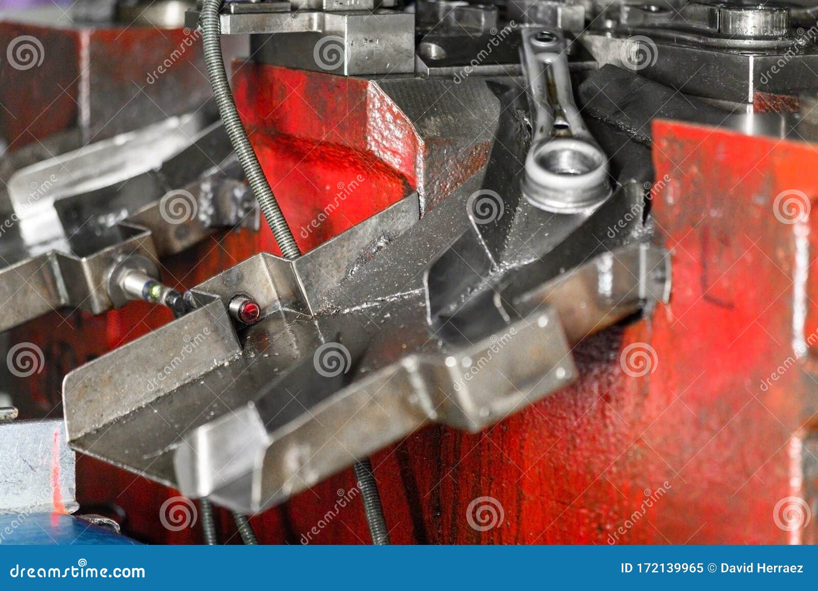 Sheet Metal Manufacturing Process by Hydraulic Bending Machine. Stock