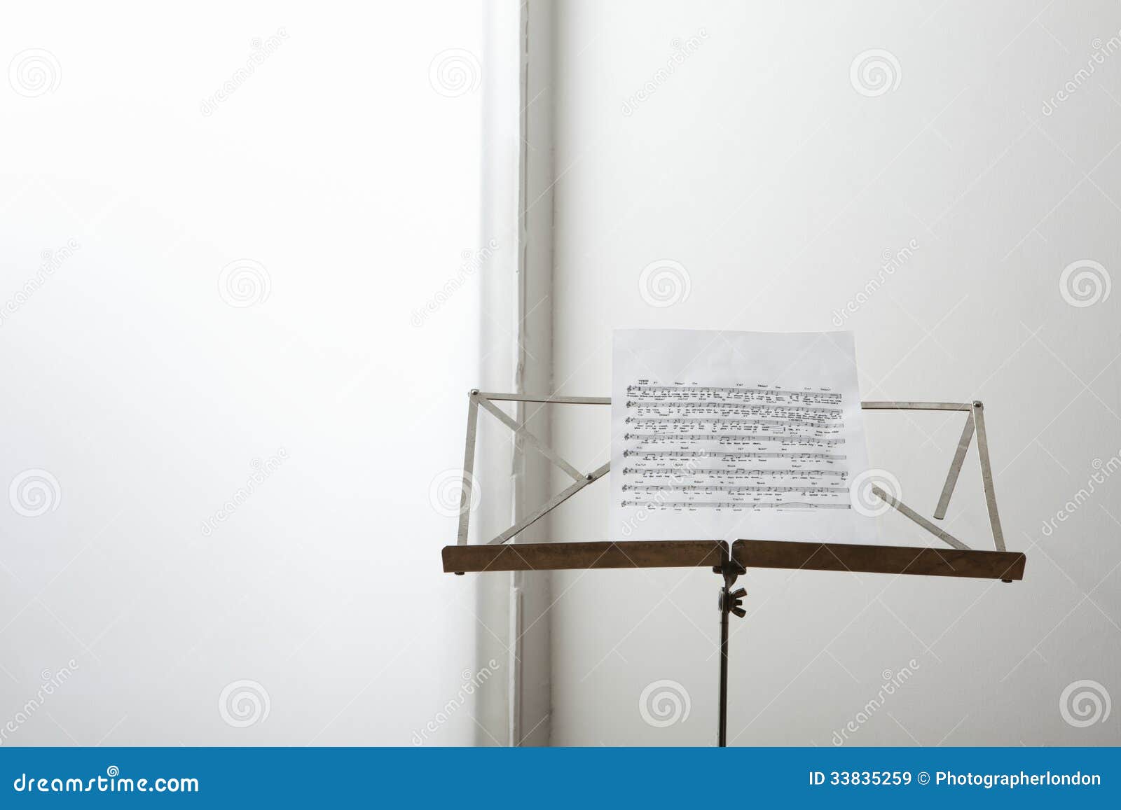 Sheet Music on Music Stand stock image. Image of sheetmusic 33835259