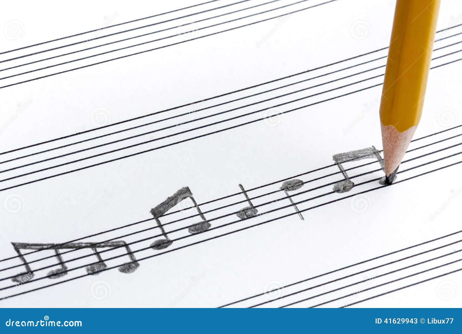 Sheet Music Pencil Handwritten Notes Closeup Stock Image - Image of
