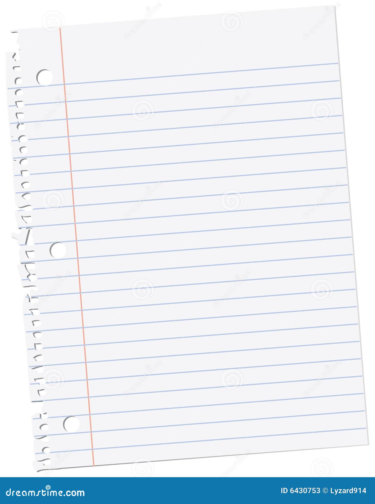 sheet of notebook paper