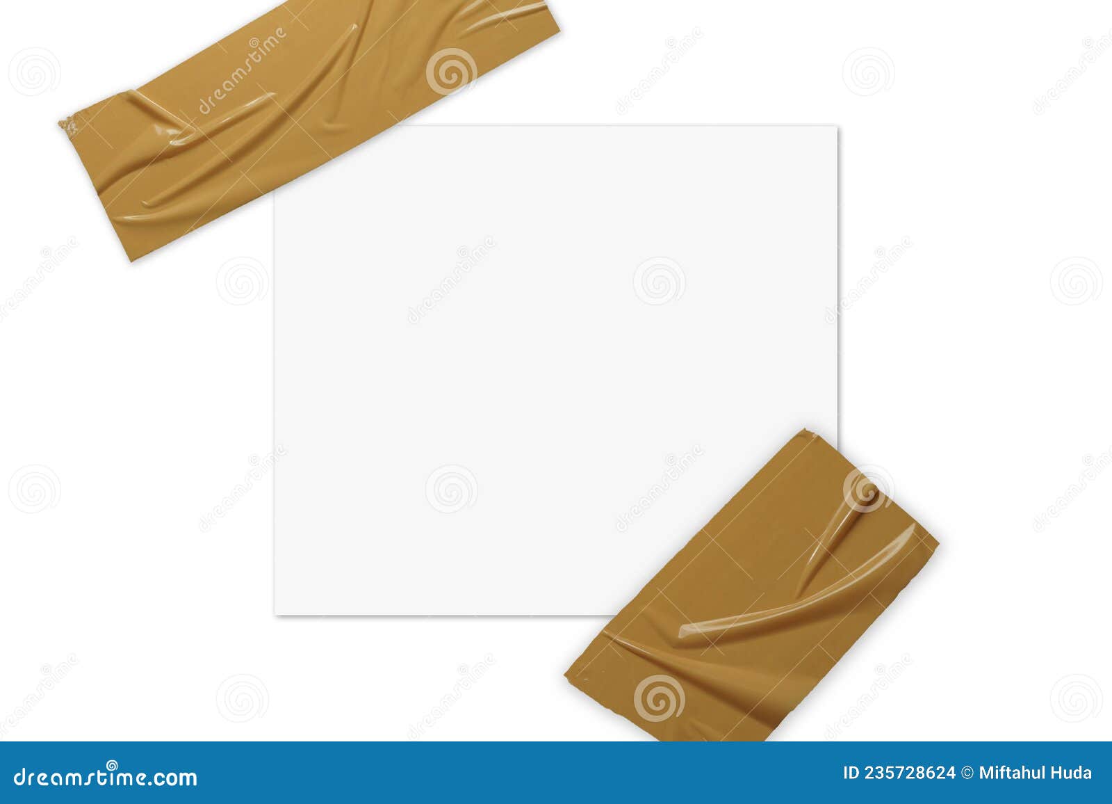 The Plastic Tapes Sticking the White Paper. Stock Photo - Image of ...