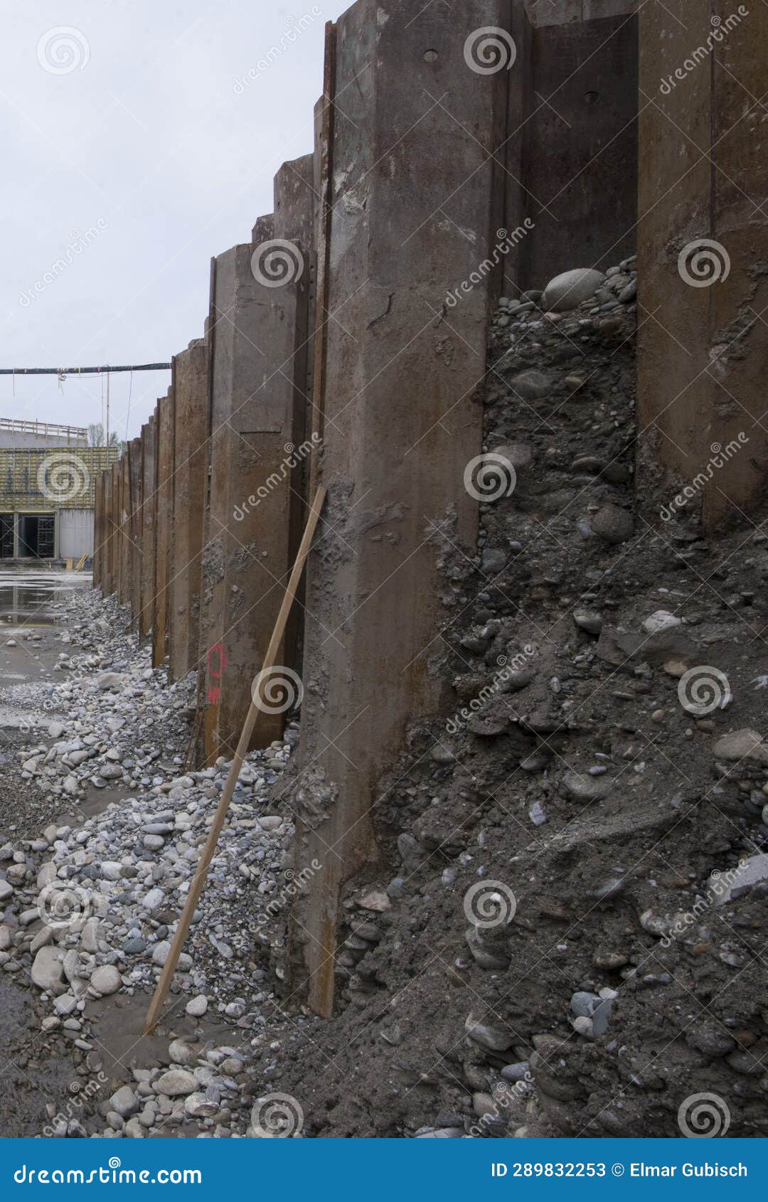 Sheet Piling Retaining Wall in Hydraulic Engineering Stock Image Image of supply, industry