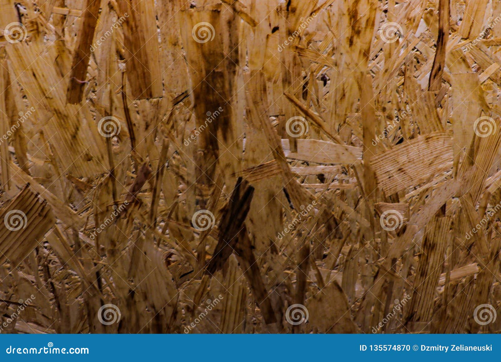 Sheet of Plywood with Fragments of Compressed Sawdust Stock Photo