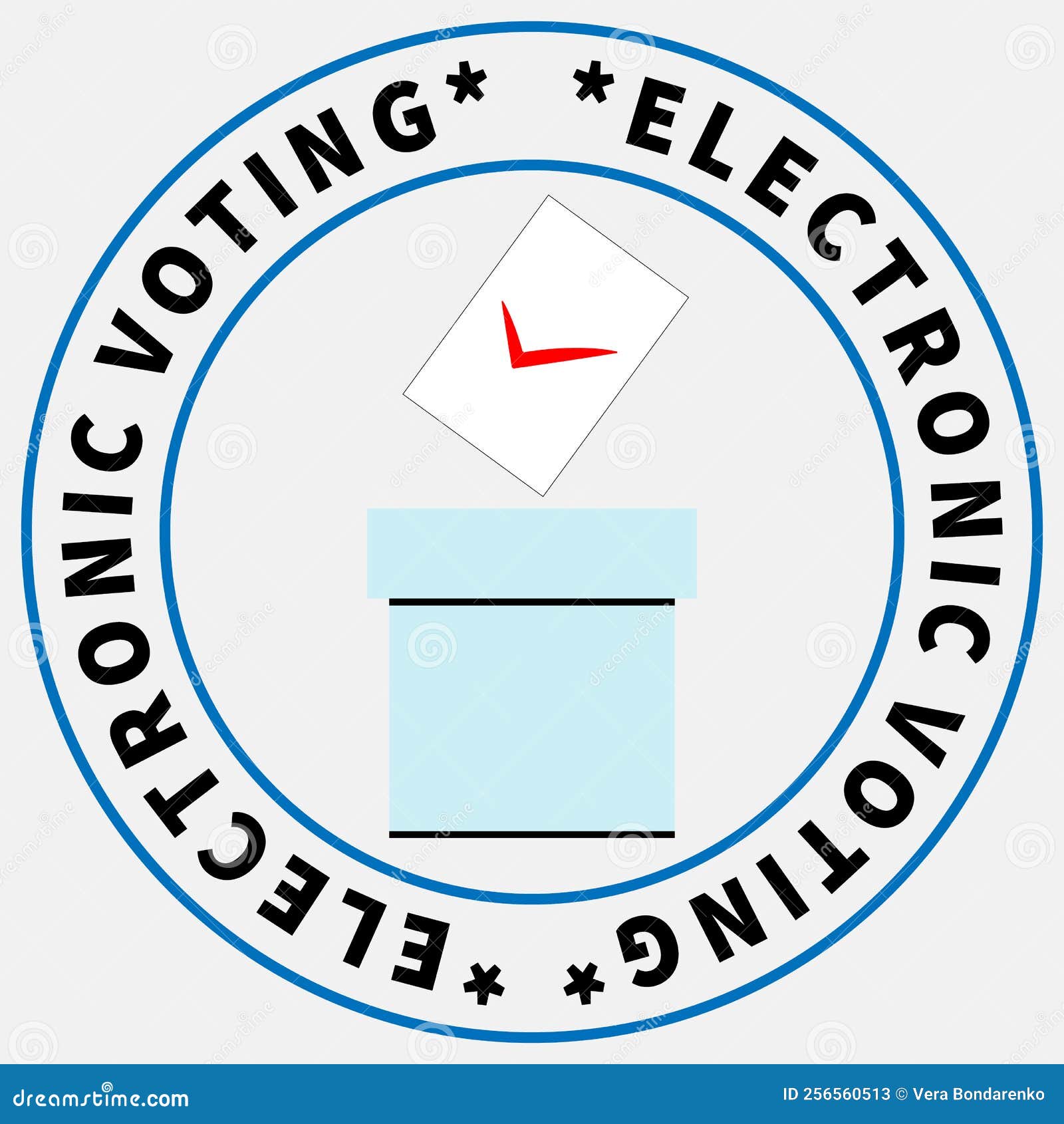 sheet with red checkmark falls into ballot box
