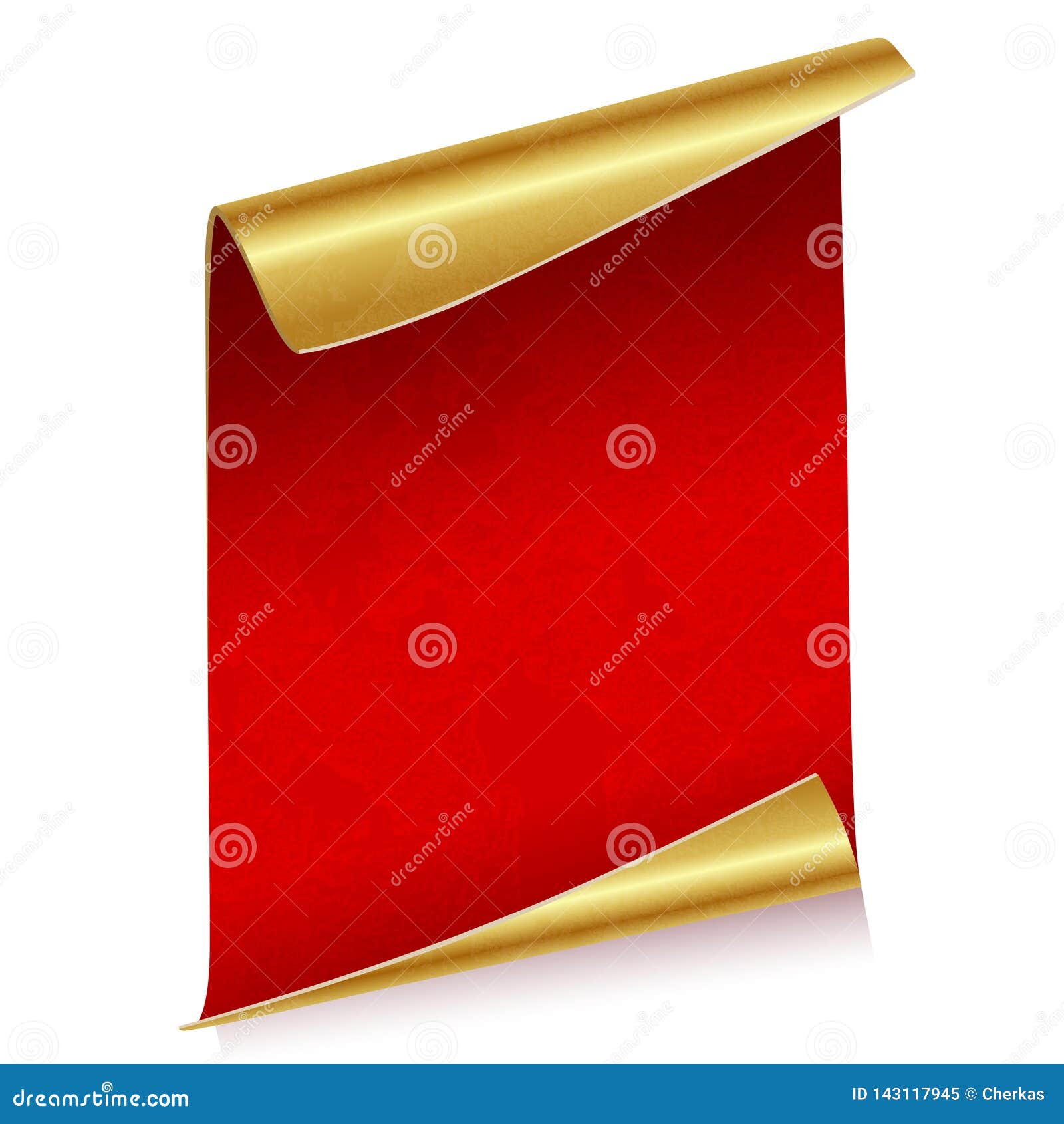 Sheet of Red Parchment Paper with Golden Edges Stock Vector - Illustration  of curl, design: 143117945