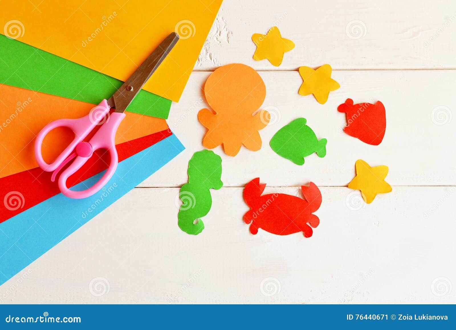 Sheets of Colored Paper, Scissors, Glue, Paper Fish and Sea Creatures. DIY Concept. Easy Kids Craft Idea. Paper Craft Stock Image - Image of activity, artworks: 76440671 Sheets of Colored Paper, Scissors, Glue, Paper Fish and Sea Creatures. DIY Concept. Easy Kids Craft Idea. Paper Craft Stock Image - Image of activity, artworks: 76440671