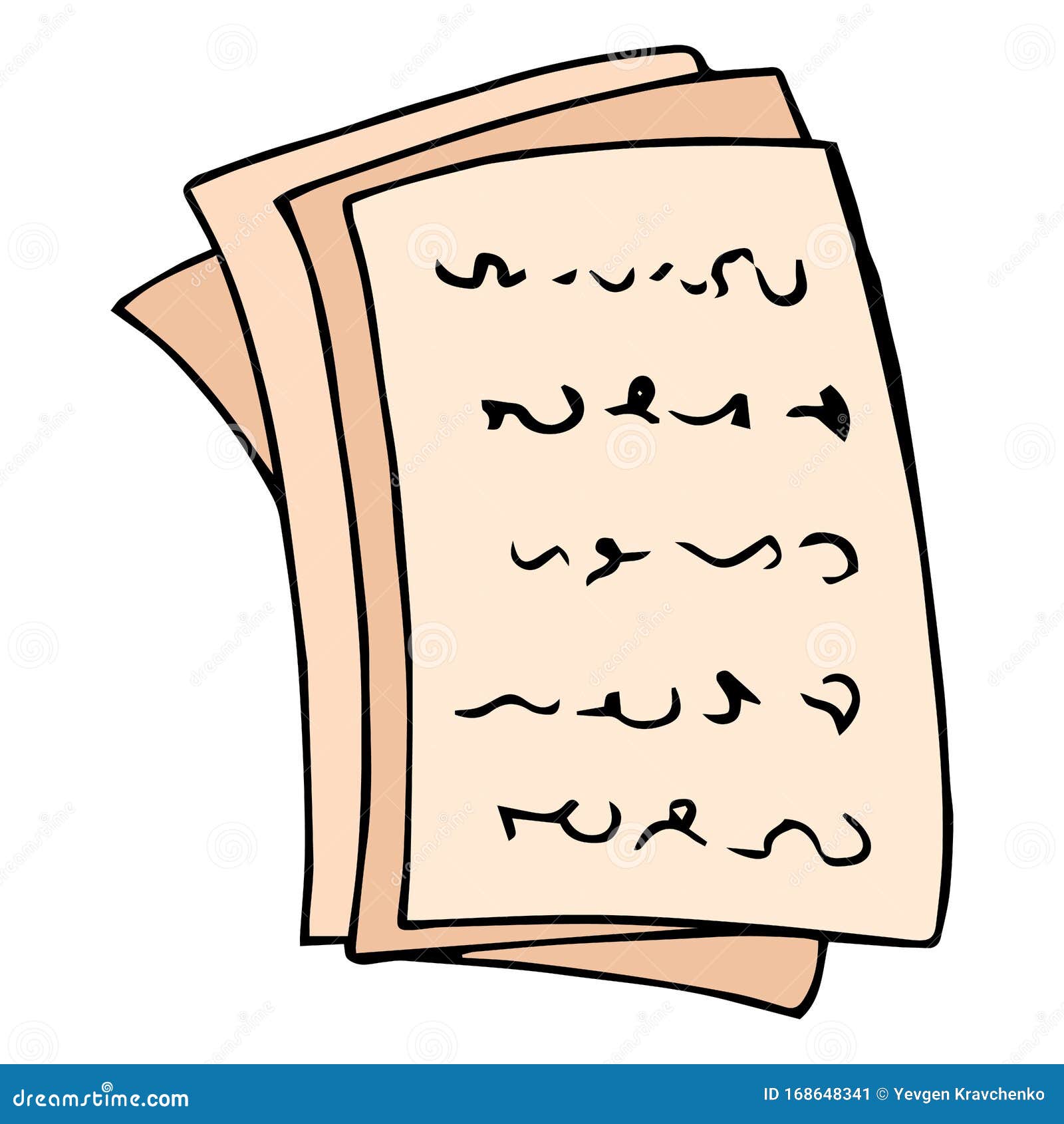 Sheets of Paper with Text, Documents with Pen Icon. Vector Illustration