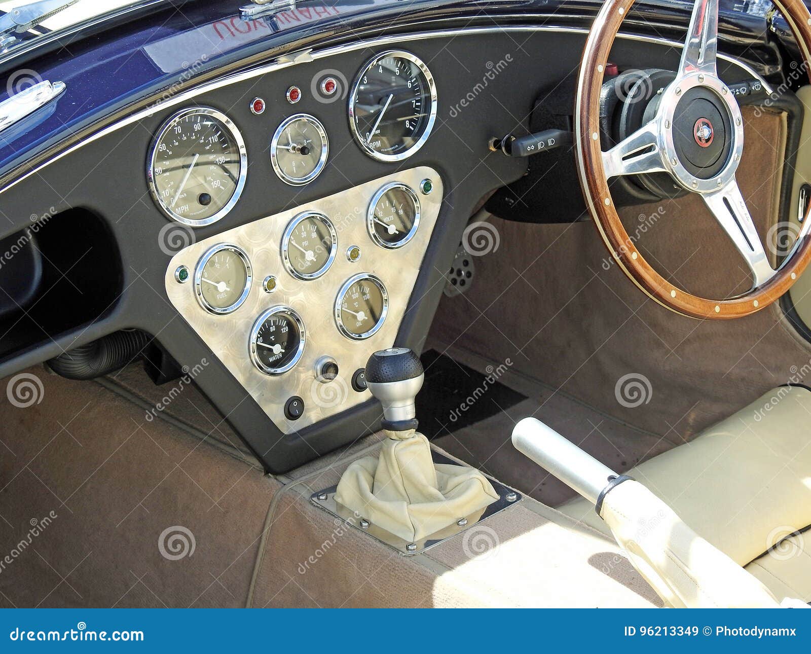 Shelby cobra cockpit dashboard controls editorial photo cartoondealer