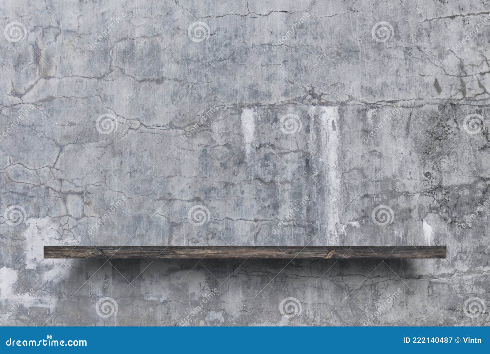 Shelf on concrete wall stock image. Image of cement 222140487