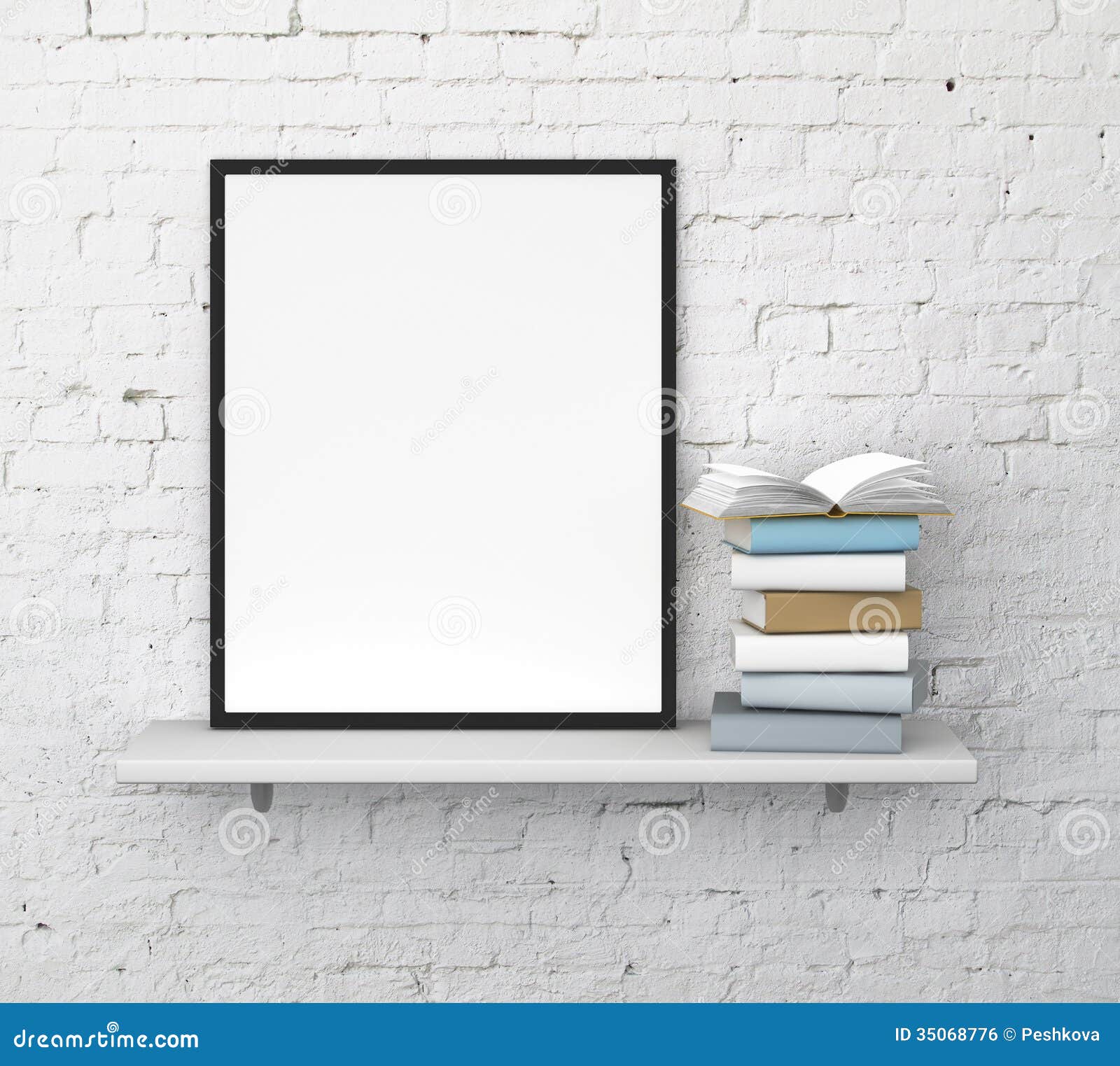 Shelf With Frame Royalty Free Stock Image - Image: 35068776