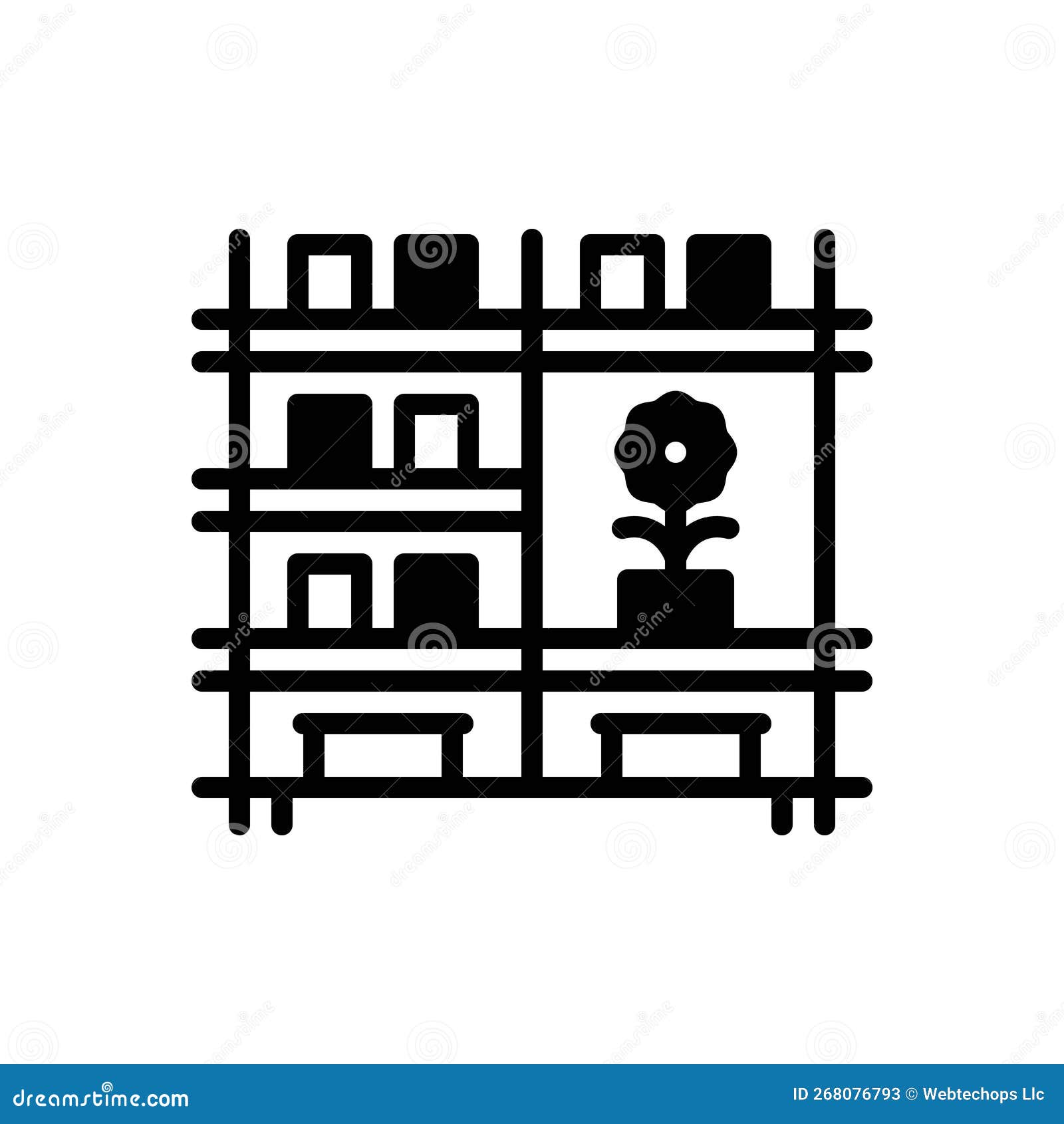 Black Solid Icon for Shelf, Rack and Package Stock Illustration Illustration of collection