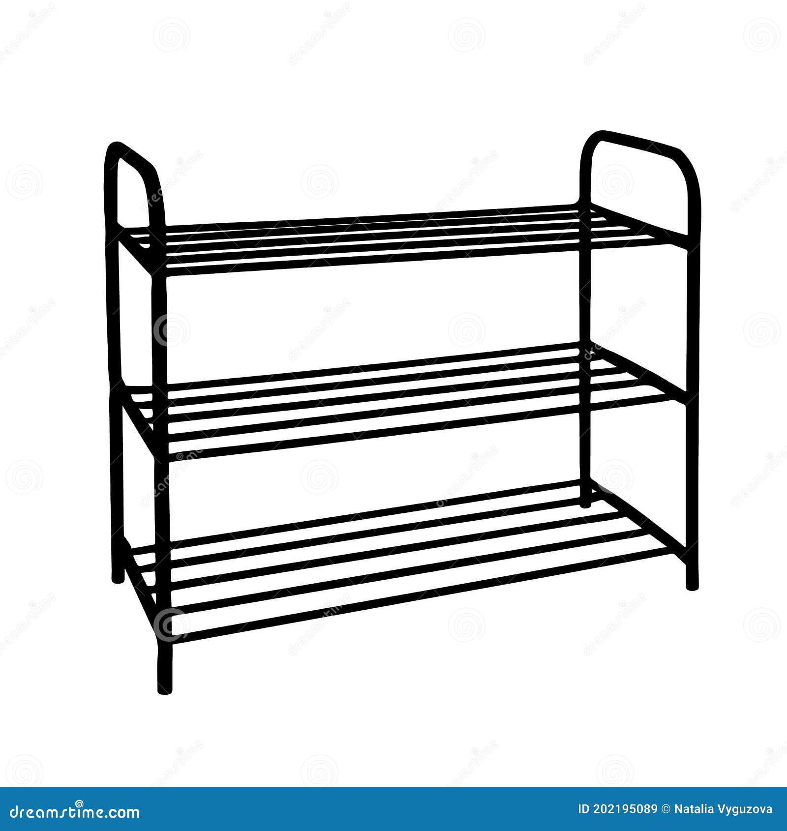 Shelf for Shoes. Vector Image. Stock Vector Illustration of shoes