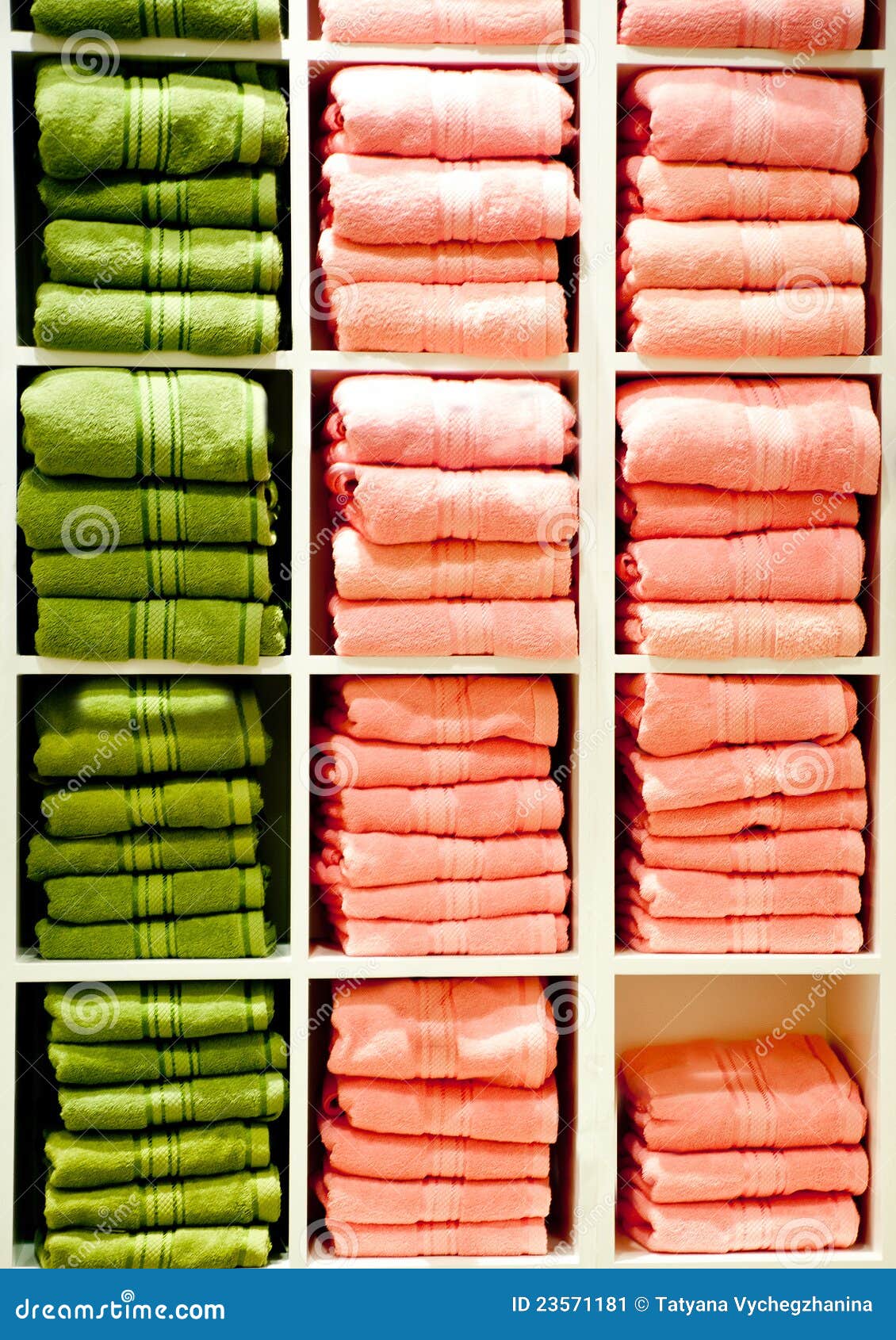 Shelf with a towels stock image. Image of many, color - 23571181