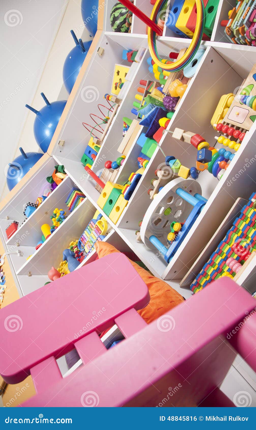 Shelf with toys stock photo. Image of group, child, form 48845816