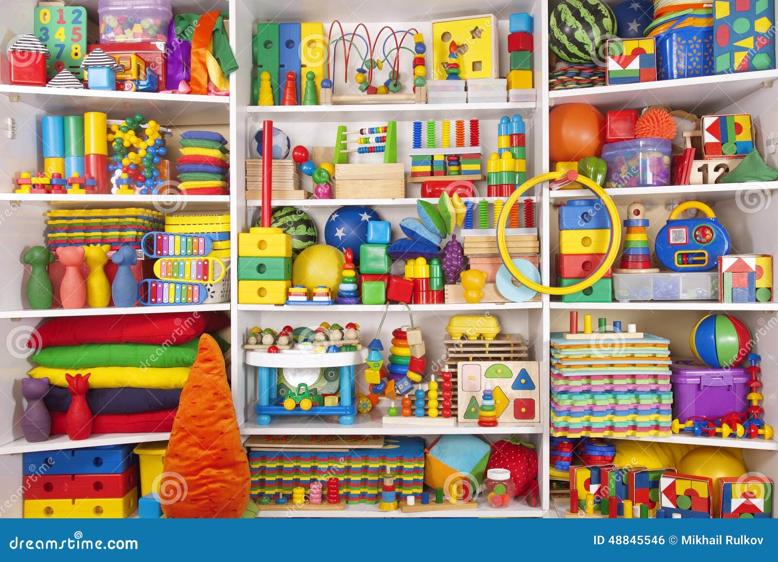 Shelf with toys stock photo. Image of child, commercial 48845546