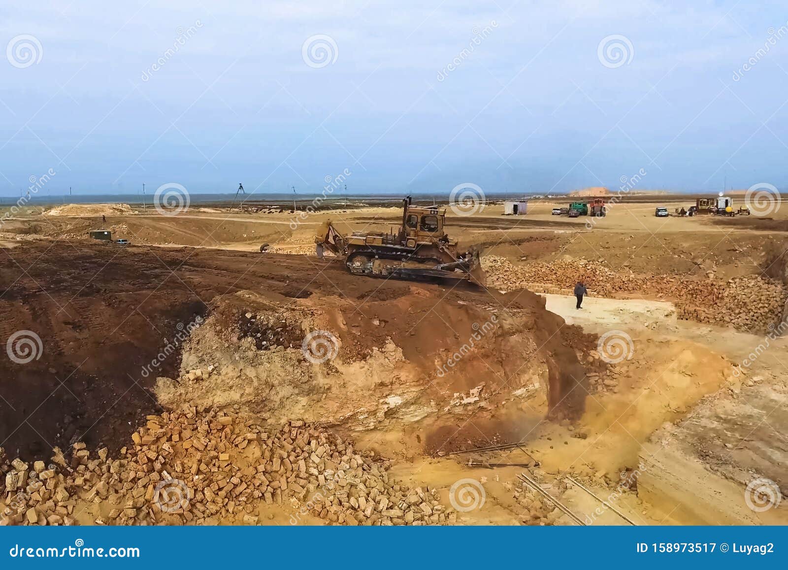 Shell Quarry Quarry. Cutting Seashell into Blocks Right Away in a