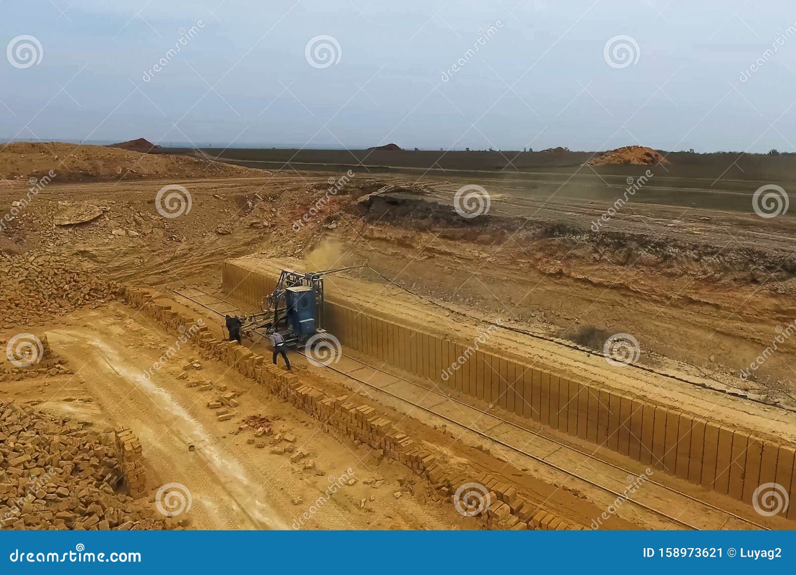 Shell Quarry Quarry. Cutting Seashell into Blocks Right Away in a